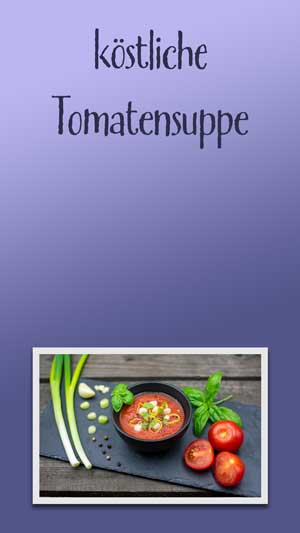 Food Template mit Foto von einer Tomatensuppe