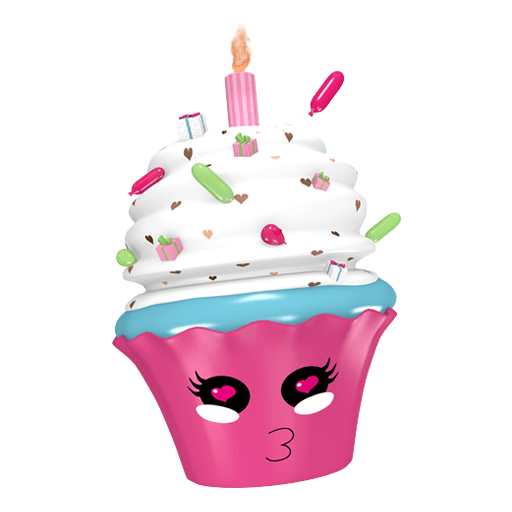 Geburtstagssticker als Cupcake
