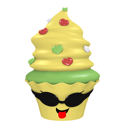 cooler Cupcake Sticker mit Sonnenbrille