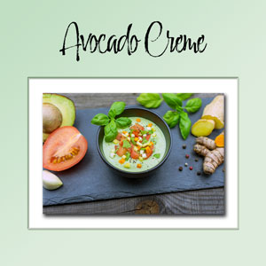 Vorlage mit Foto von Avocado Creme Suppe