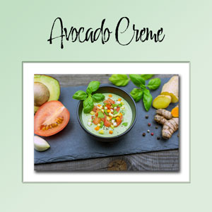 Template für Instagram mit Foto von einer Avocado Creme