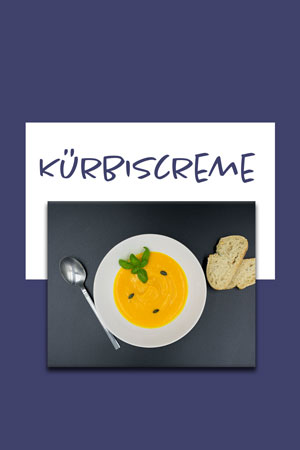 template mit Foto von Kürbiscremesuppe