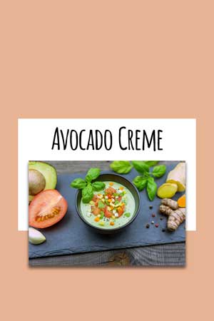 Template mit Foto von Avocadocreme