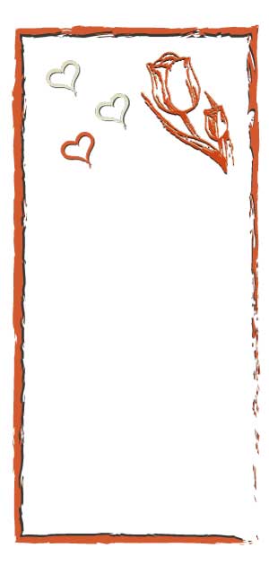 Rahmen mit Tulpe und Herzchen