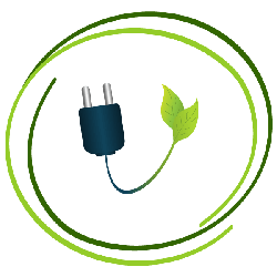 Stromstecker mit Blättern am Ende