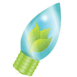 Glühbirne mit Blättern